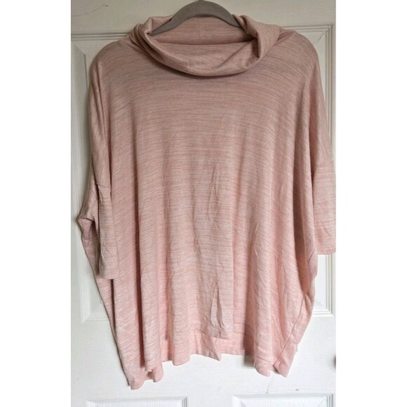 Ann Taylor Factory Top Size L /XL Blush Pink Sweater Blouse Dolman Short Sleeve - Picture 3 of 10